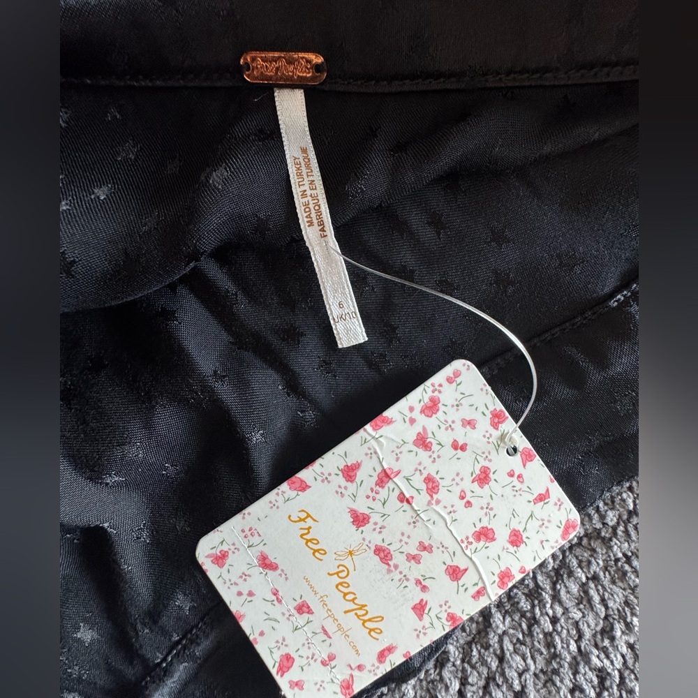 Free People Black Satin Skirt with Stars. - Picture 7 of 13